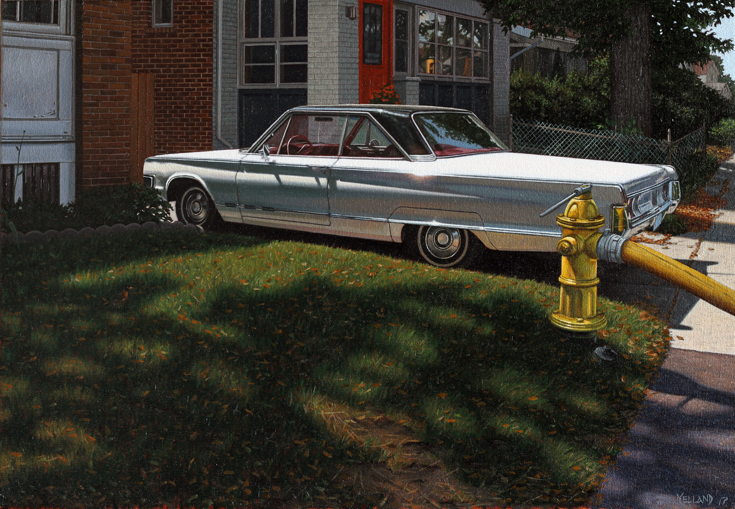 Sean Yelland-Vintage car parked next to fire hydrant on the sunny side of the street